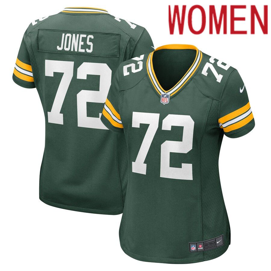 Women Green Bay Packers #72 Caleb Jones Nike Green Game Player NFL Jersey